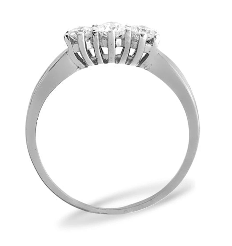 Trilogy Ring 0.50CT Diamond 9K White Gold - SIZE N