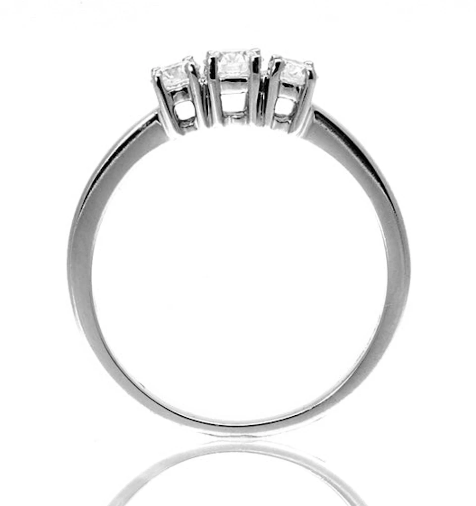 Ellie 18K White Gold 3 Stone Diamond Ring 0.50CT H/SI