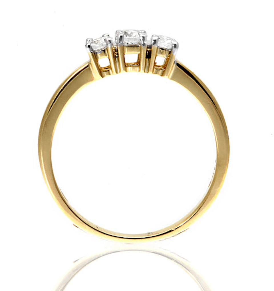 Ellie 18K Gold 3 Stone Lab Diamond Ring 0.50CT G/VS