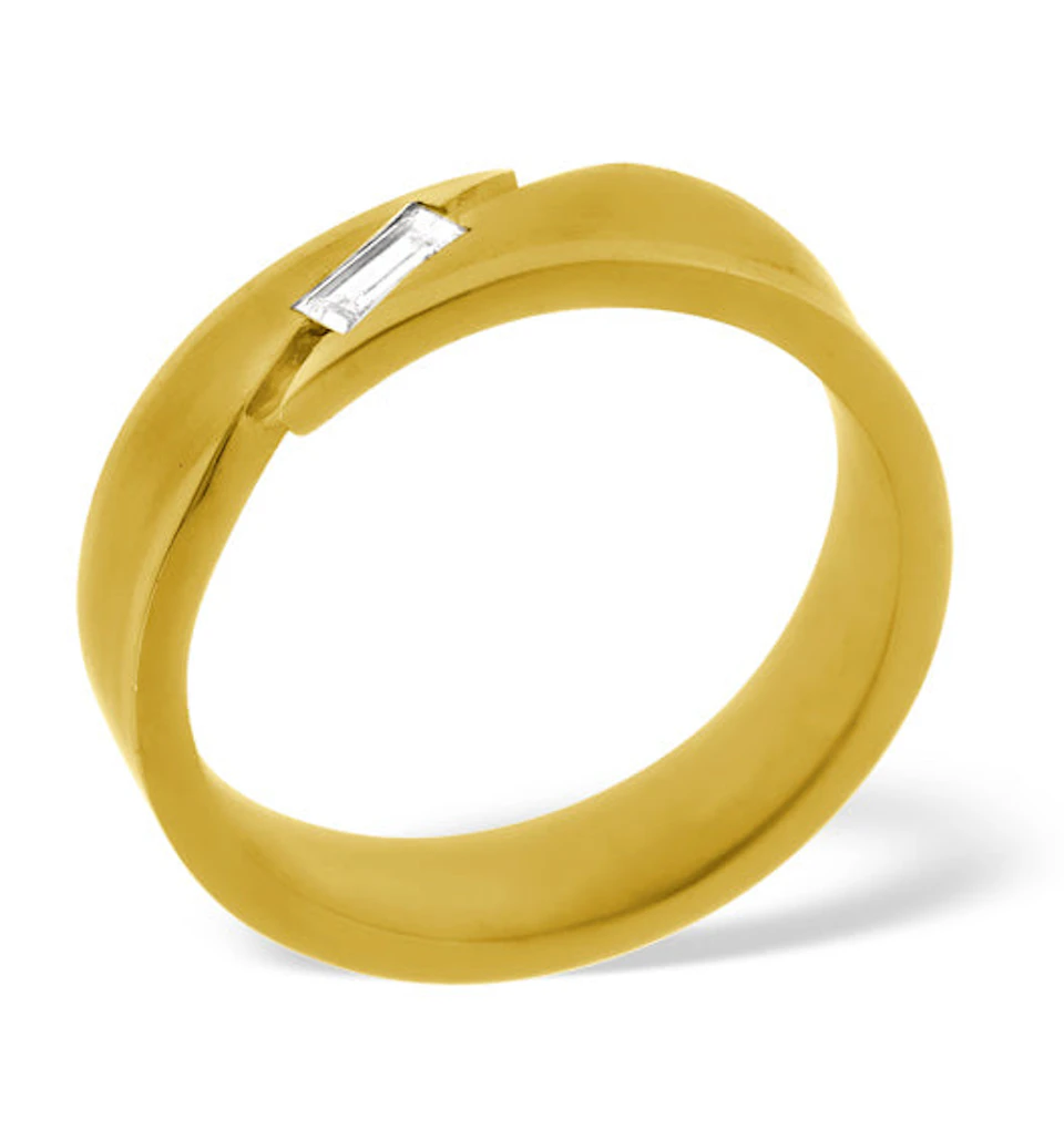 Mens 0.07ct H/Si Diamond 18K Gold Dress Ring