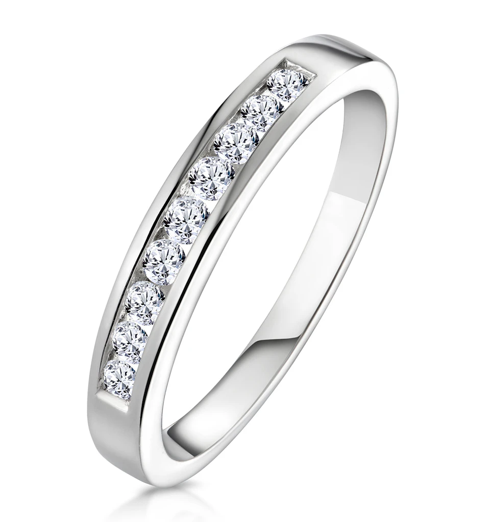 Rae Half Eternity Ring Channel Set 0.25CT Diamond 9K White Gold