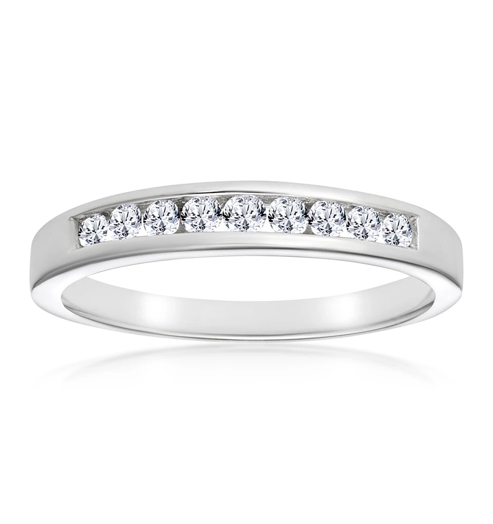 Rae Half Eternity Ring Channel Set 0.25CT Diamond 9K White Gold