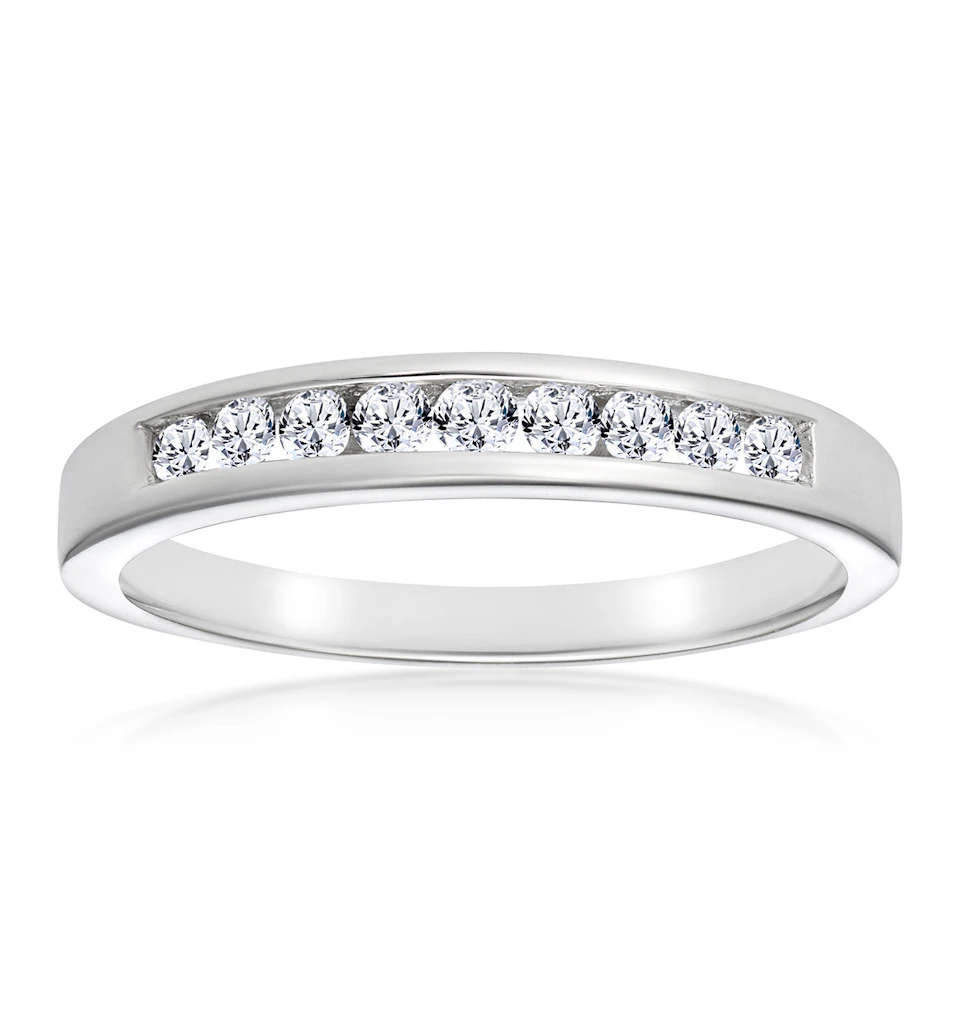 Rae Platinum Diamond Half Band Eternity Ring 0.25CT G/VS