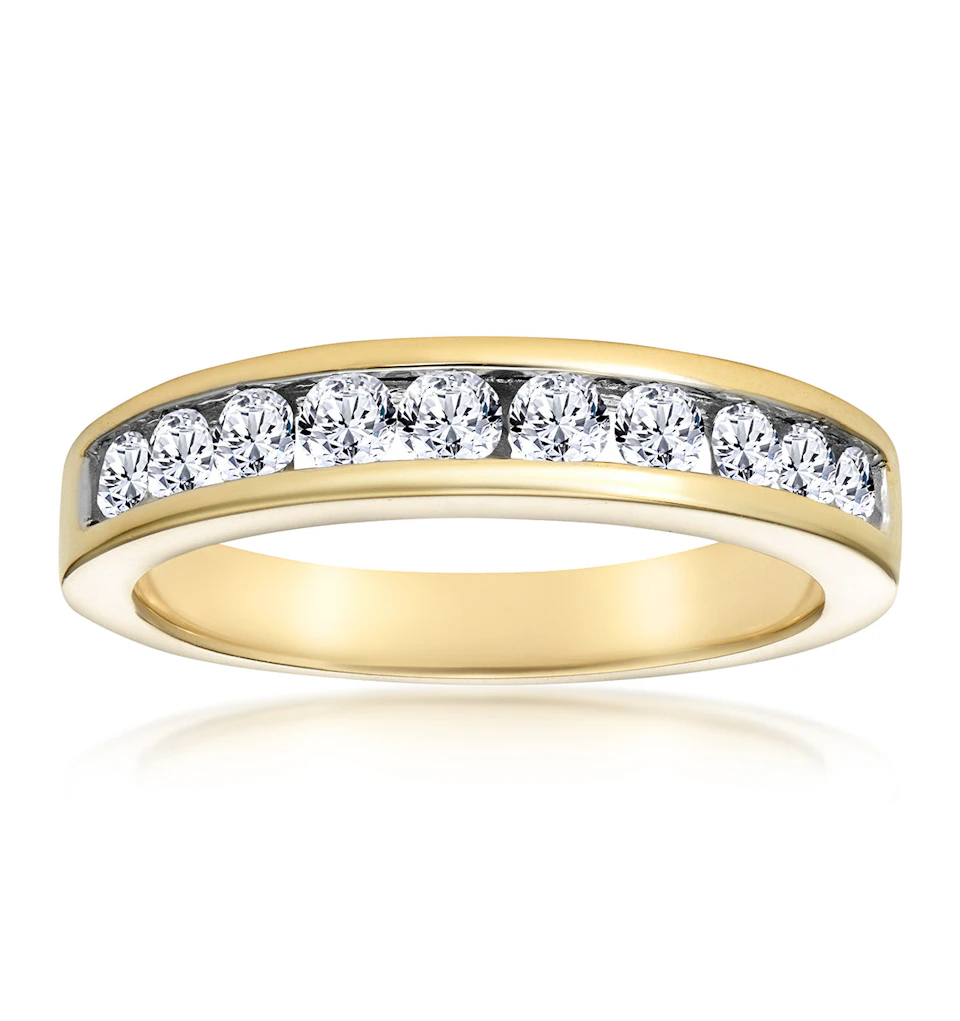 Rae 18K Gold Diamond Half Band Eternity Ring 0.50CT H/SI