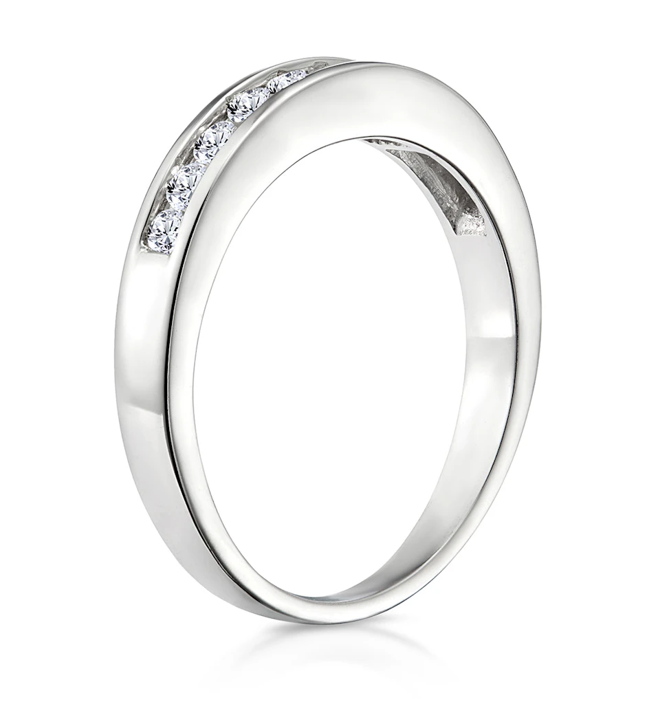 Rae 18K White Gold Diamond Half Band Eternity Ring 0.50CT G/VS