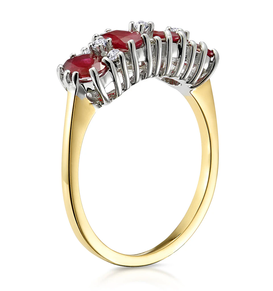 Ruby 1.12ct And Diamond 18K Gold Ring