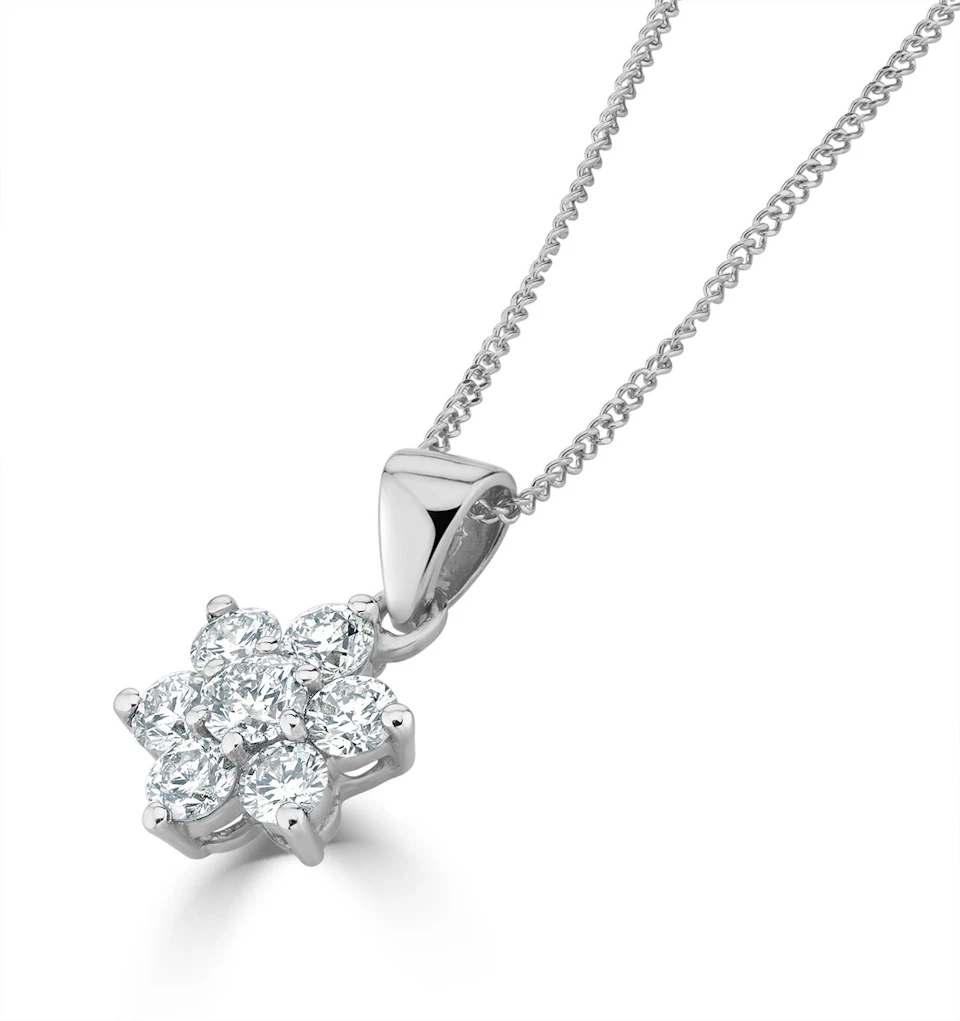0.50ct H/si Diamond and Platinum Pendant Necklace - FR27-72JUS
