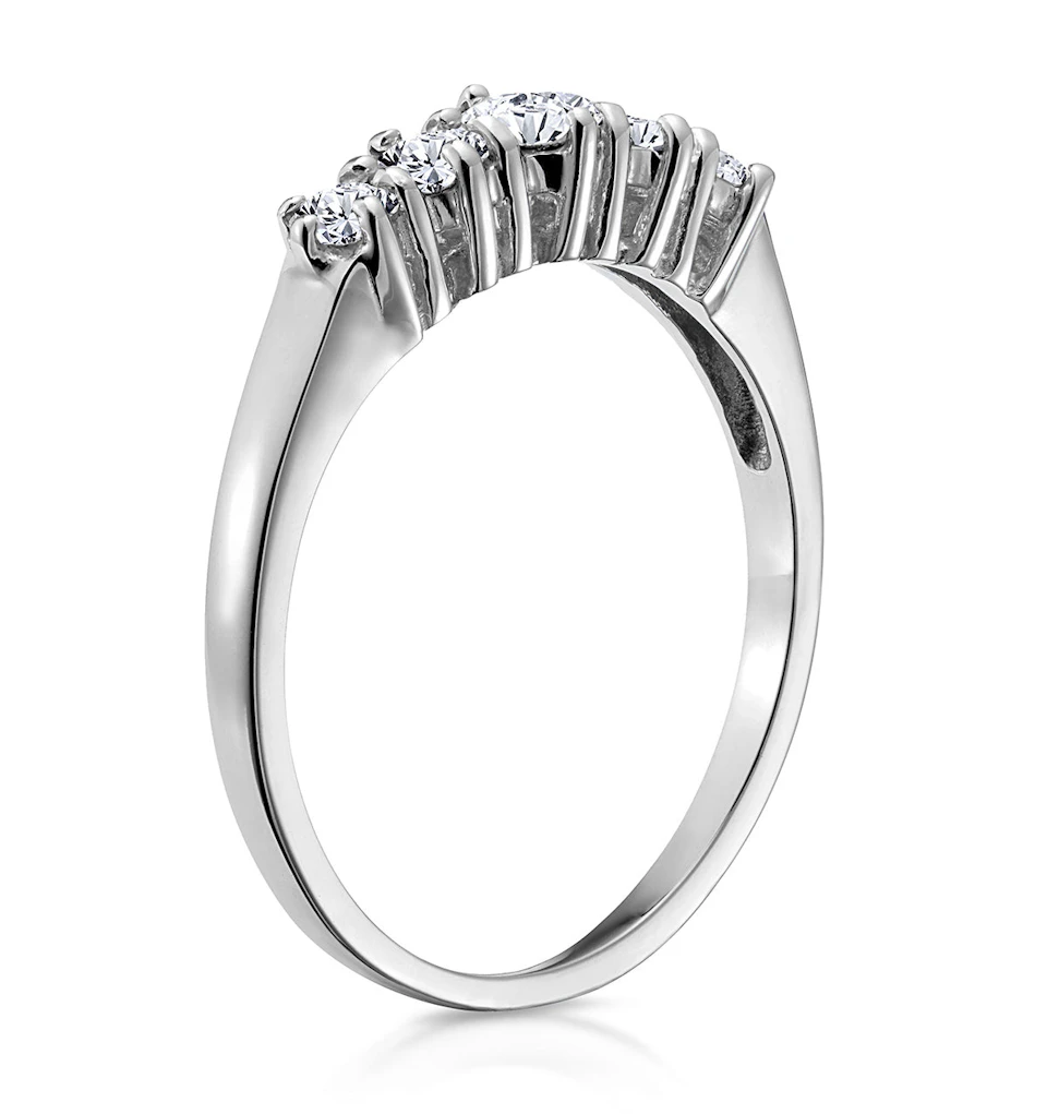Ellie 18K White Gold 5 Stone Diamond Eternity Ring 0.50CT G/VS