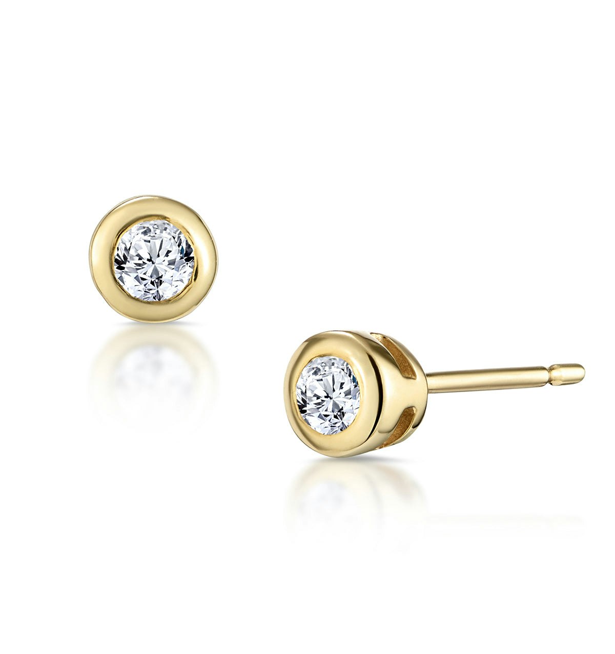 Stud Earrings 0.10CT Diamond 9K Yellow Gold