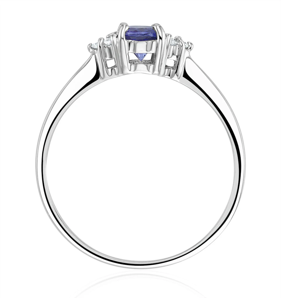 Tanzanite 0.35CT And Diamond 9K White Gold Ring