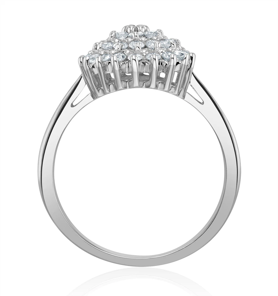 Cluster Lab Diamond Ring 0.33ct H/Si Set In 925 Silver