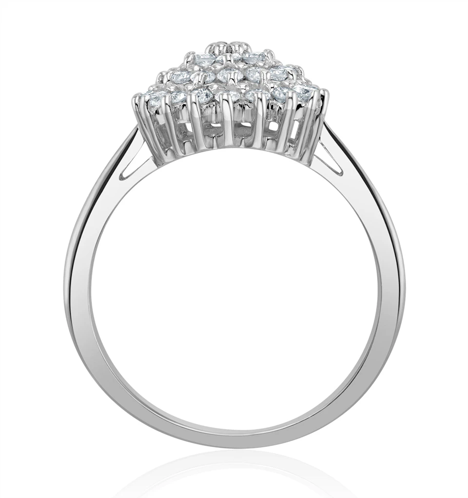 Diamond Cluster Ring 0.50ct Set In 9K White Gold