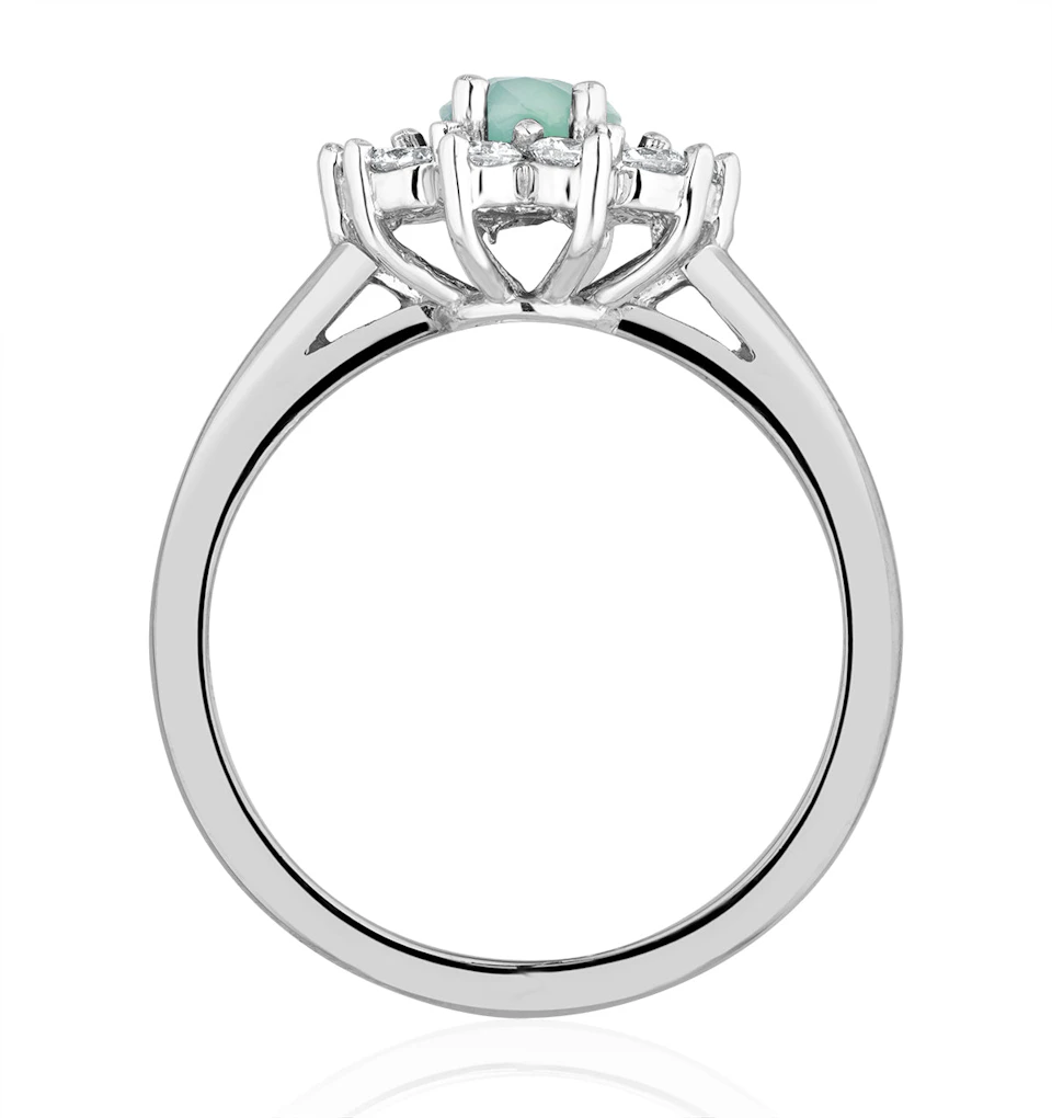 Aquamarine 0.70ct and Diamond 0.50ct 18K White Gold Ring FET25-CY
