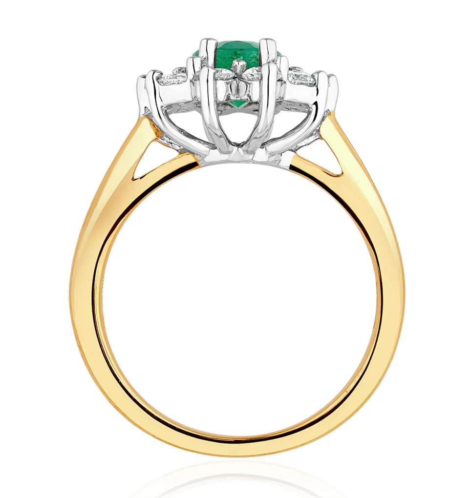 Emerald 0.70ct And Diamond 0.50ct 18K Gold Ring