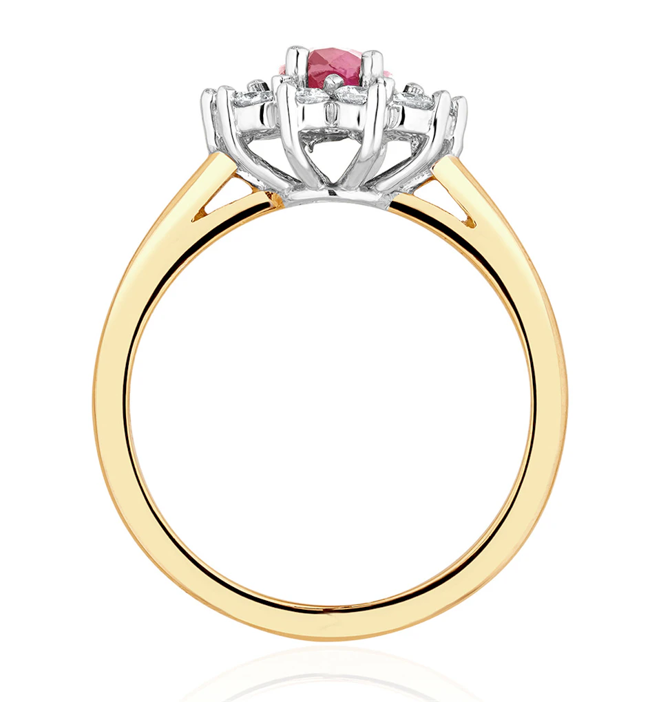 18K Gold 0.50ct Diamond and 1.05ct Pink Sapphire Ring