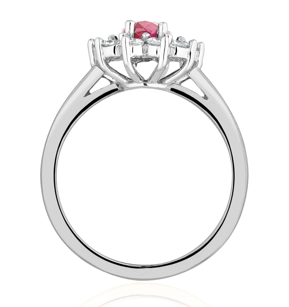 18K White Gold 0.50ct Diamond and 1.05ct Pink Sapphire Ring