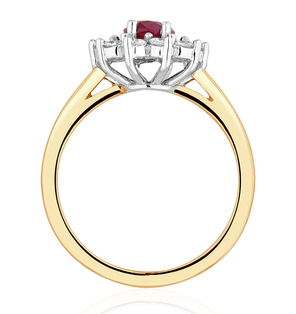Ruby 1.15ct And Diamond 0.50ct 18K Gold Ring FET25-T