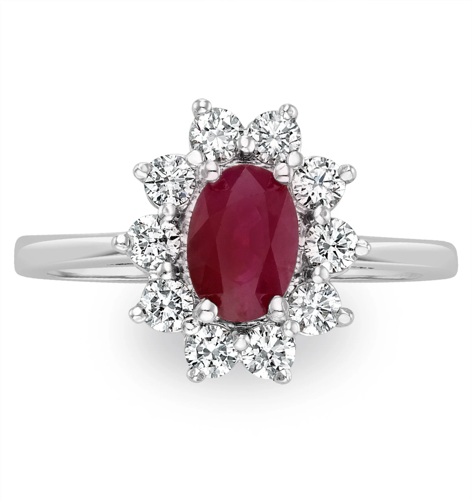 Ruby 1.15ct And Diamond 0.50ct 18K White Gold Ring