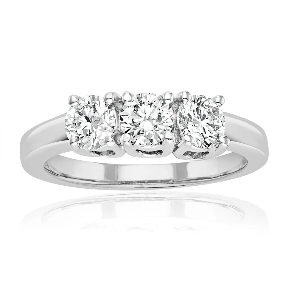Chloe 3 Stone Trilogy Lab Diamond Ring 1.00CT G/Vs in 18K White Gold
