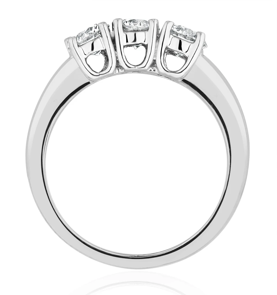 Chloe 3 Stone Trilogy Lab Diamond Ring 1.00CT G/Vs in 18K White Gold