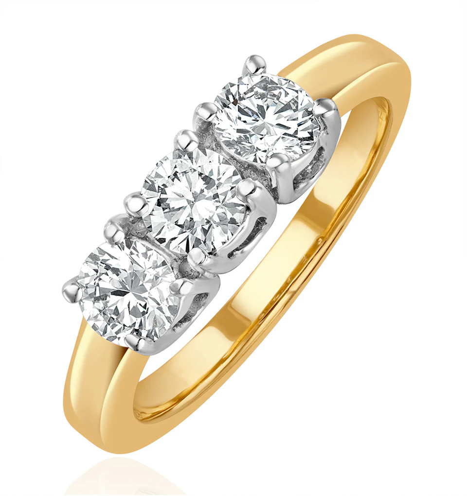 Chloe 3 Stone Trilogy Lab Diamond Ring 1.00CT G/Vs in 18K Gold