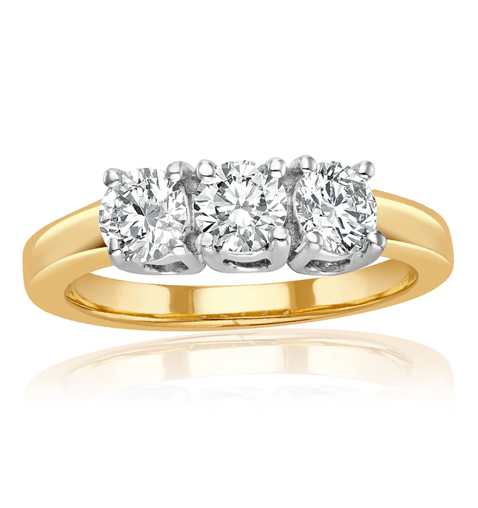 Chloe 3 Stone Trilogy Lab Diamond Ring 1.00CT G/Vs in 18K Gold