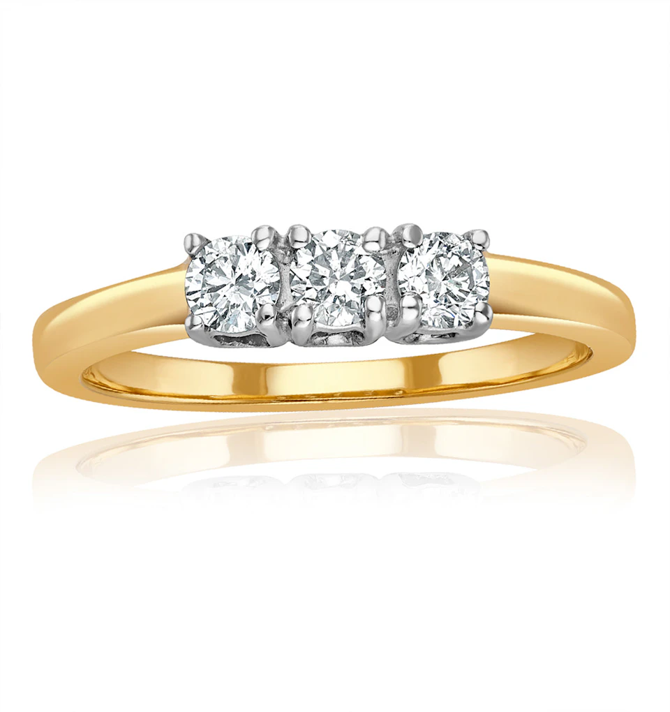 Chloe 18K Gold 3 Stone Diamond Ring 0.30CT G/VS