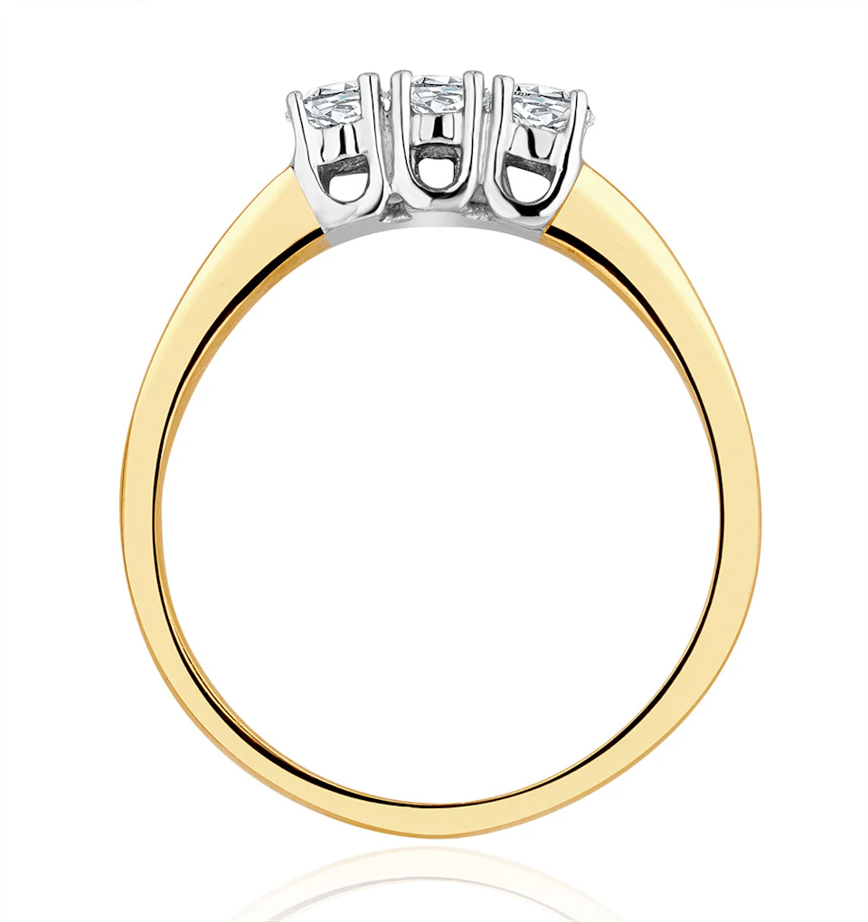 Chloe 18K Gold 3 Stone Lab Diamond Ring 0.50CT H/SI