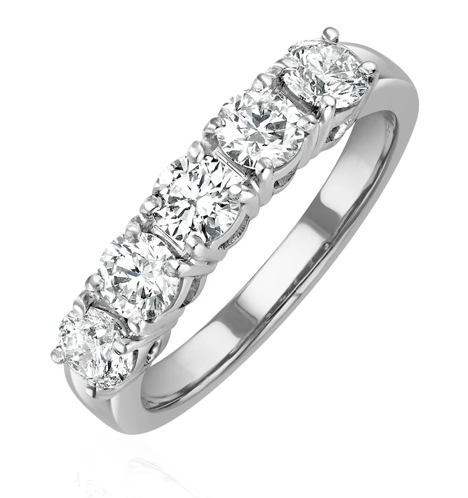 Chloe Platinum 5 Stone Diamond Eternity Ring 1.50CT H/SI