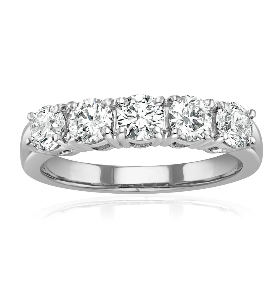 Chloe 18K White Gold 5 Stone Diamond Eternity Ring 1.00CT G/VS