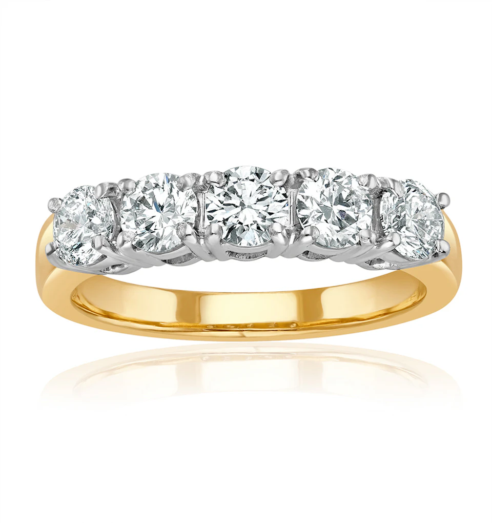Chloe 18K Gold 5 Stone Diamond Eternity Ring 1.50CT H/SI