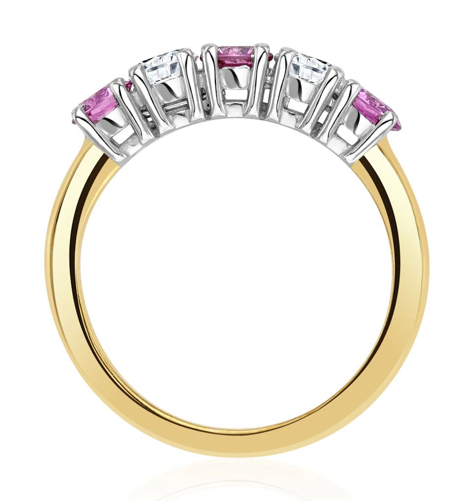 Pink Sapphire 0.90ct and Diamond Ring 0.40ct 18K Gold Ft26
