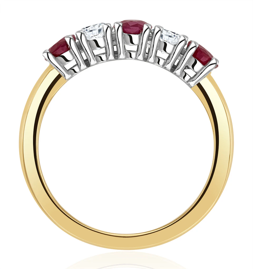 Ruby 0.75CT and Diamond Ring 0.40CT 18K Gold FT26