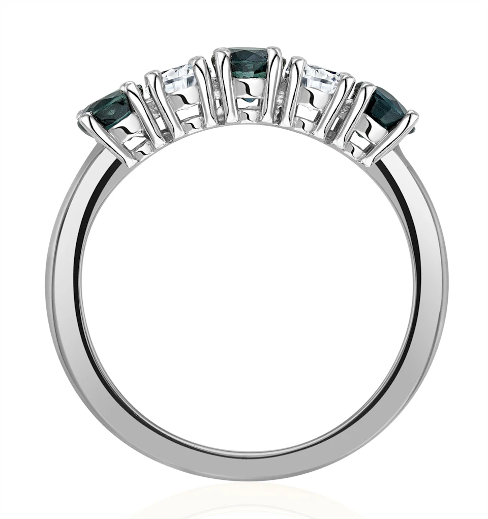 Sapphire 0.90CT and Diamond Ring 0.40CT White 18K Gold FT26