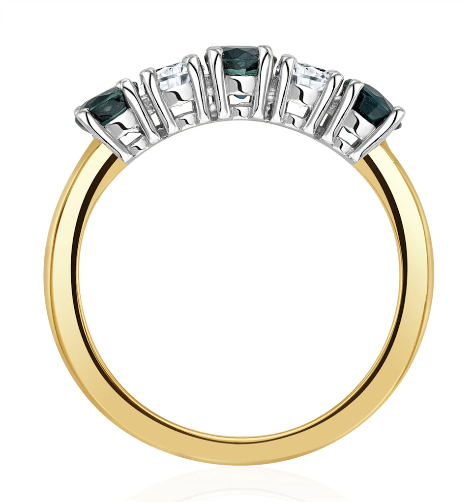 Sapphire 0.90CT and Diamond Ring 0.40CT 18K Gold FT26