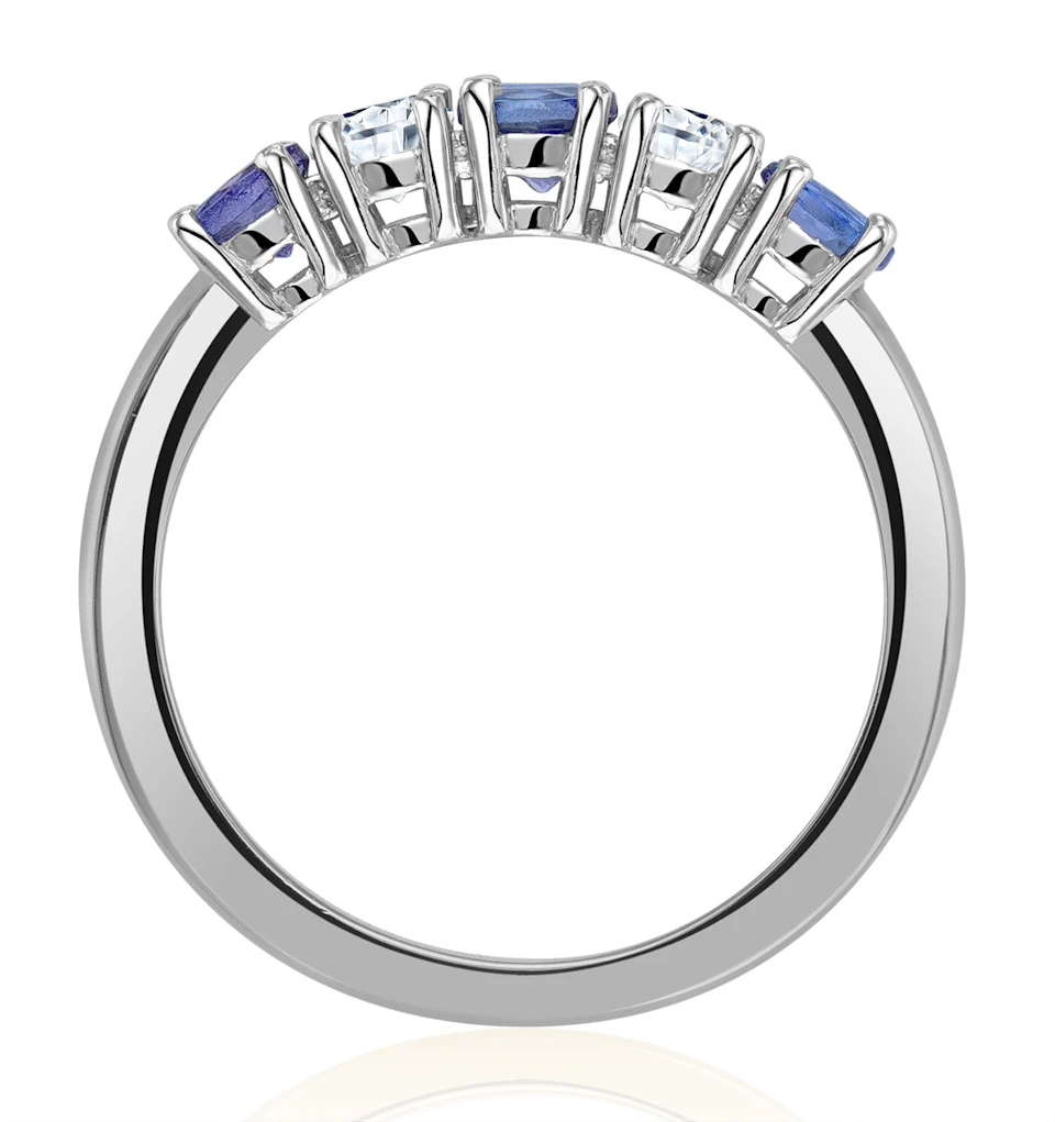 Tanzanite 0.75CT and Diamond Ring 0.40CT 18K White Gold FT26