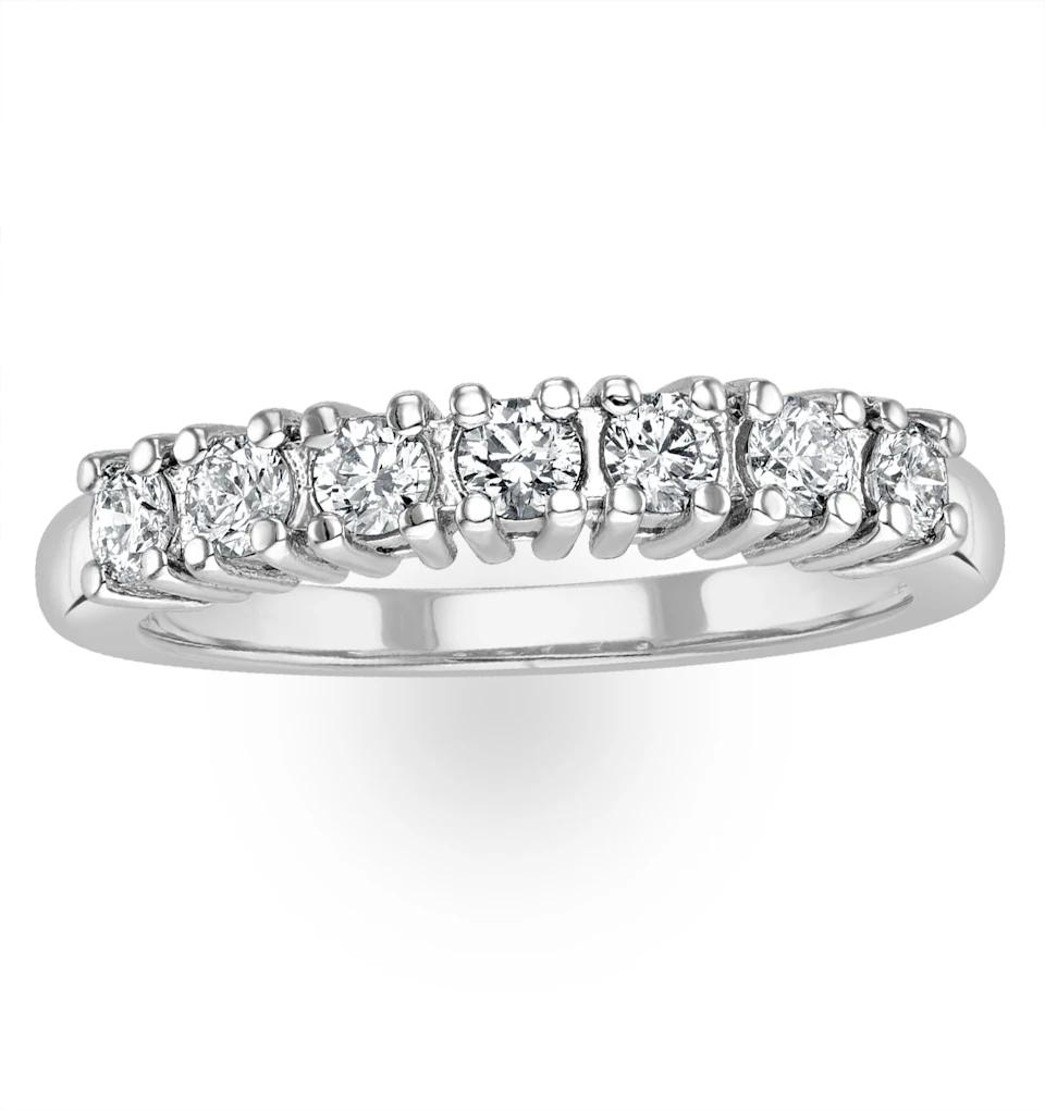 Chloe 18K White Gold 7 Stone Diamond Eternity Ring 0.30CT PK