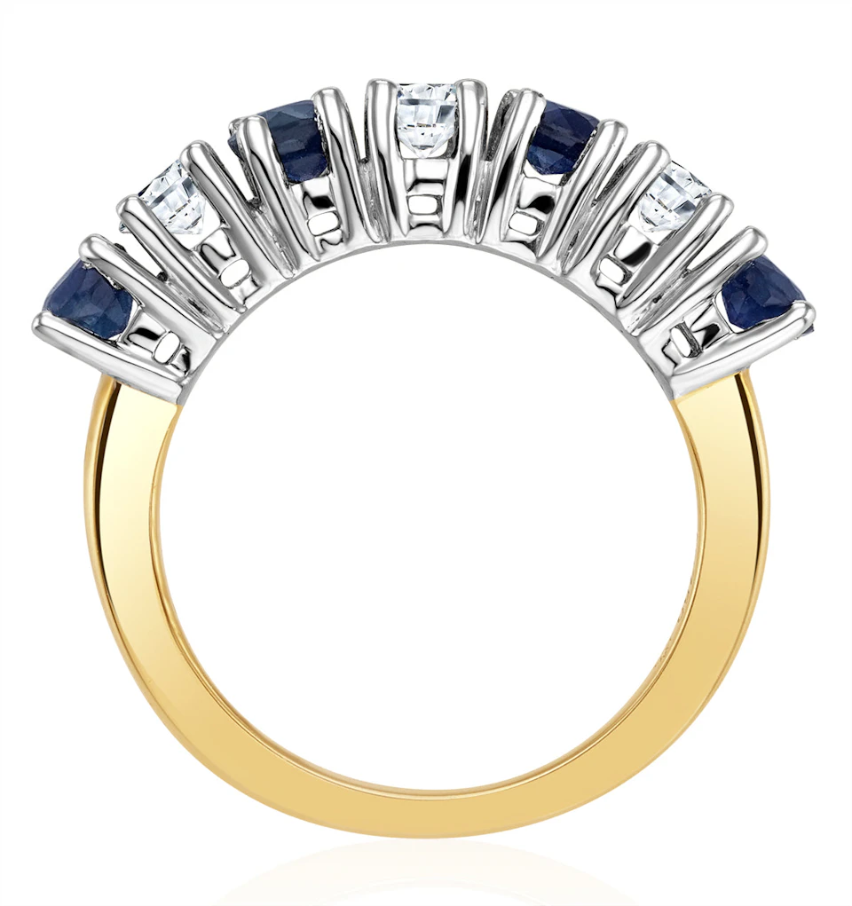 Sapphire 1CT and Diamond Ring 0.50CT 18K Gold FT32