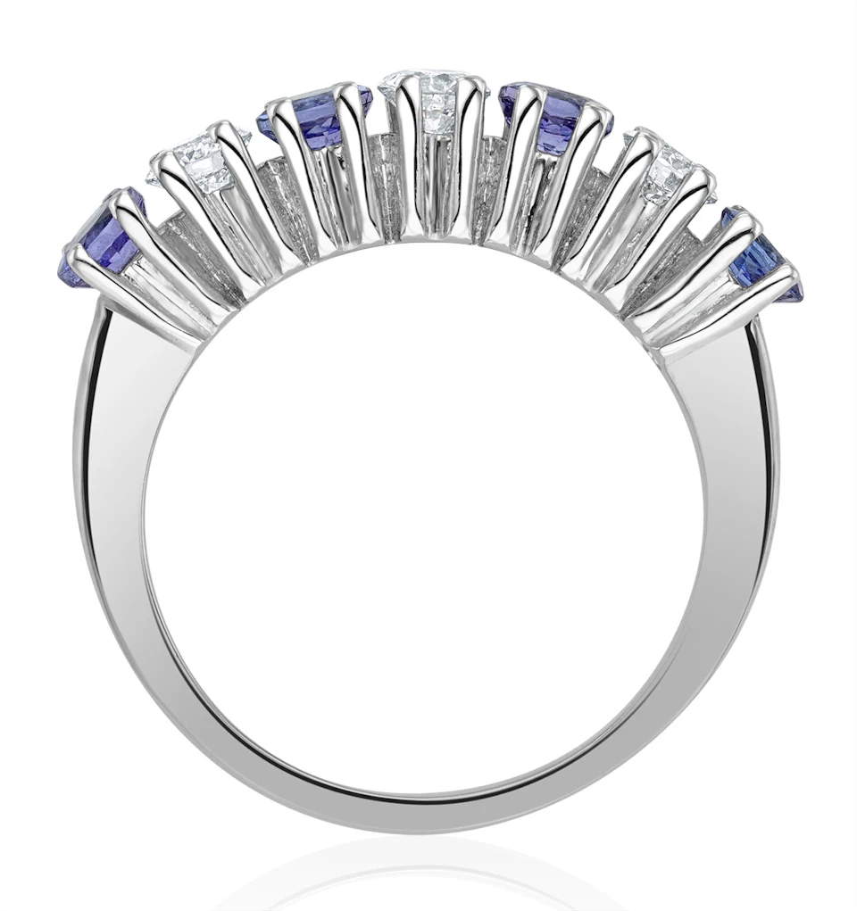 Tanzanite 0.70CTCT and Diamond Ring 0.50CT 18K White Gold FT32