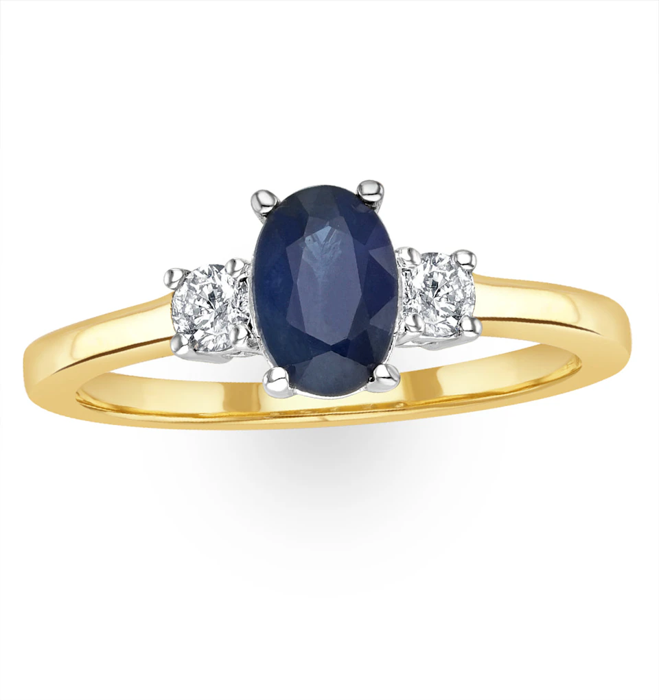 Sapphire 1.00ct And Diamond 18K Gold Ring