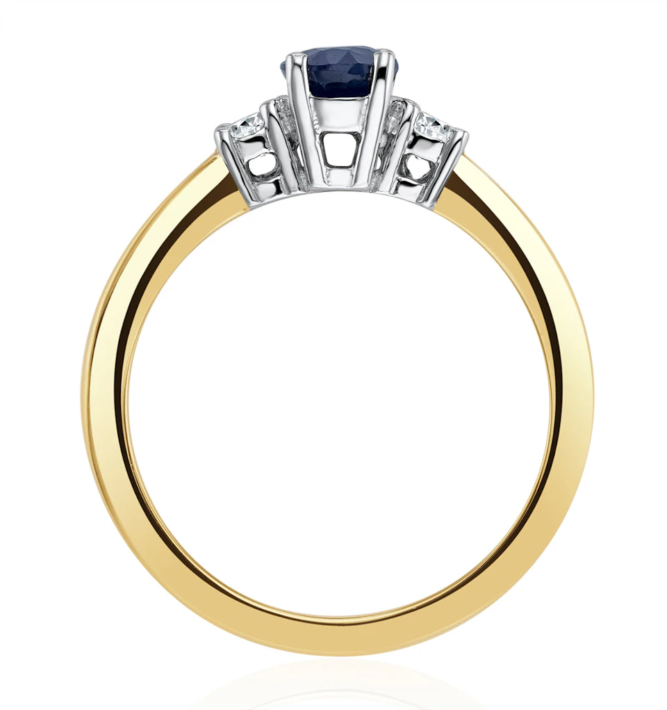 Sapphire 1.00ct And Diamond 18K Gold Ring