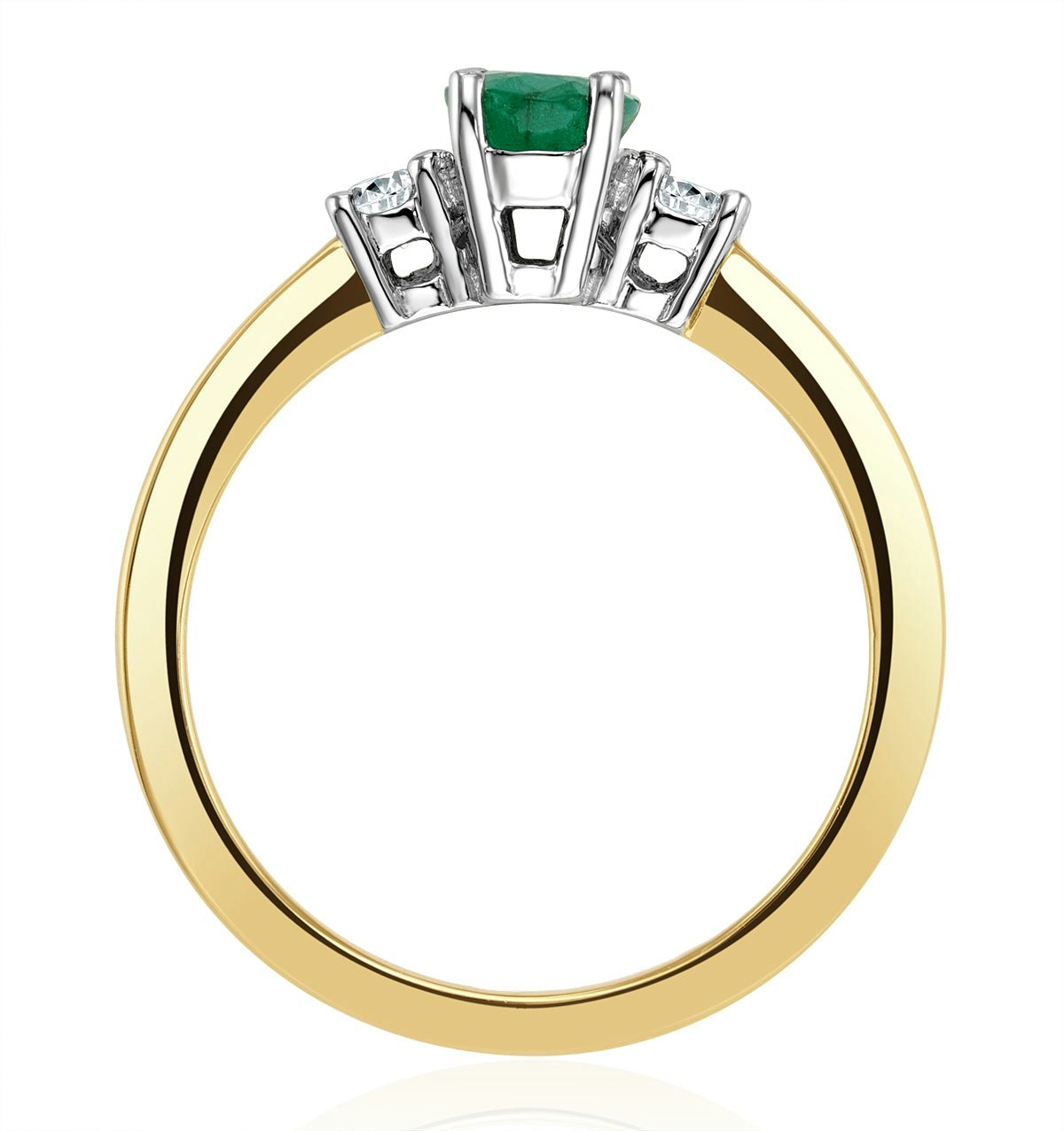 Emerald 0.75ct And Diamond 18K Gold Ring