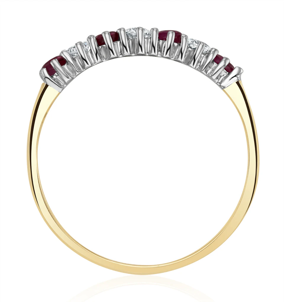 Ruby 0.30ct And Diamond 9K Gold Ring