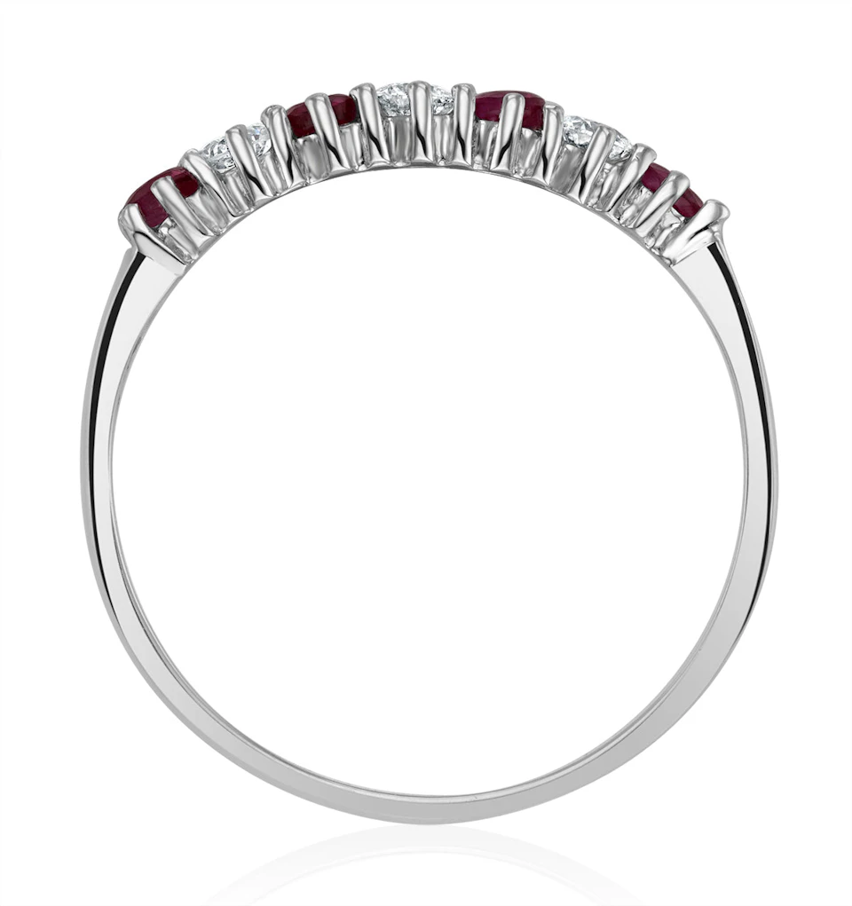 Ruby 0.30ct And Diamond 9K White Gold Ring