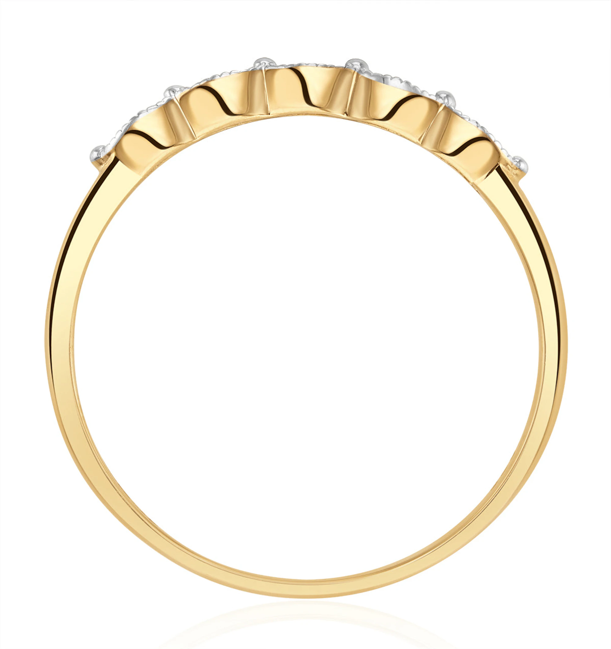 Half Eternity Ring 0.02CT Diamond 9K Yellow Gold