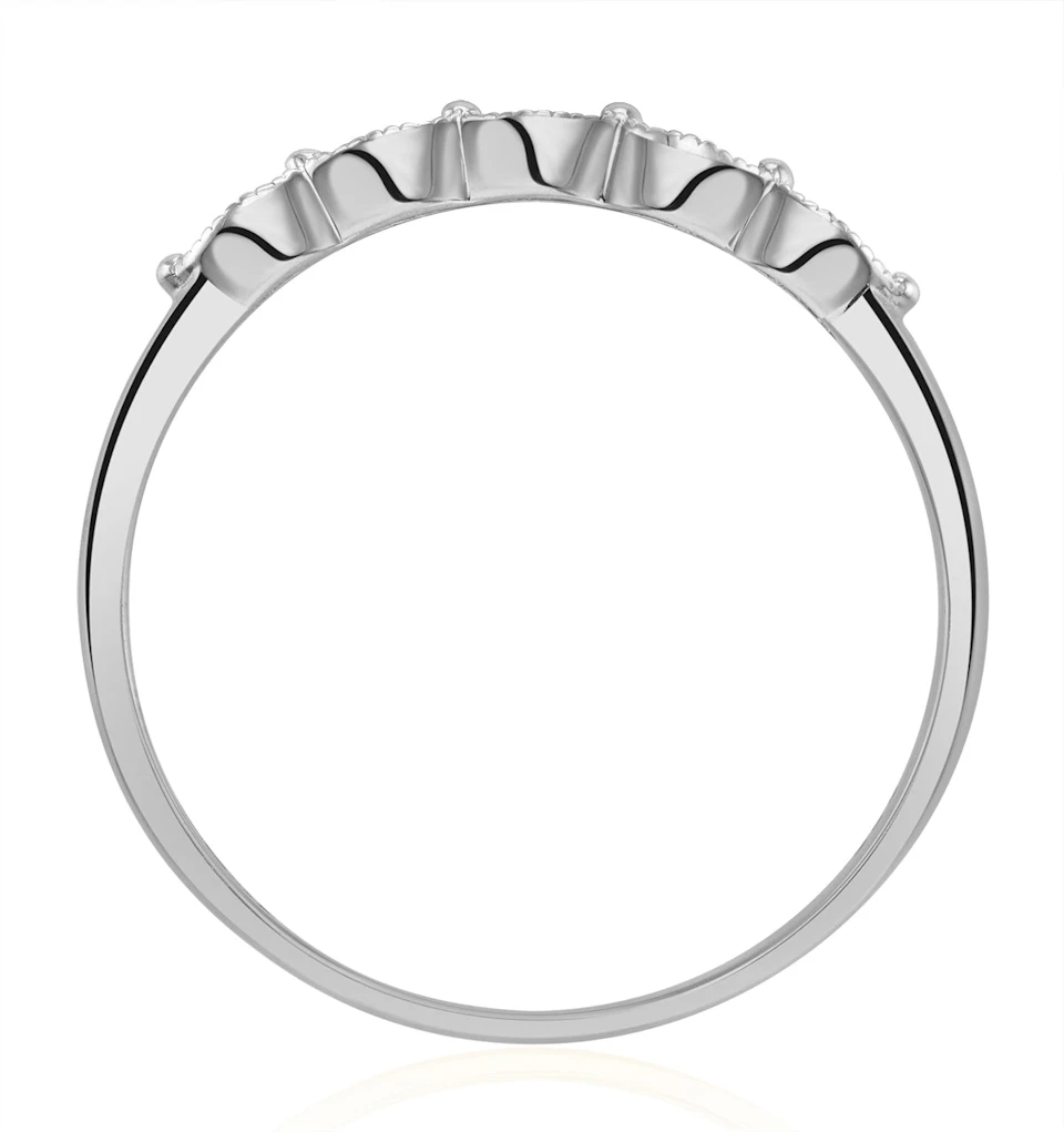 Half Eternity Ring 0.02CT Diamond 9K White Gold