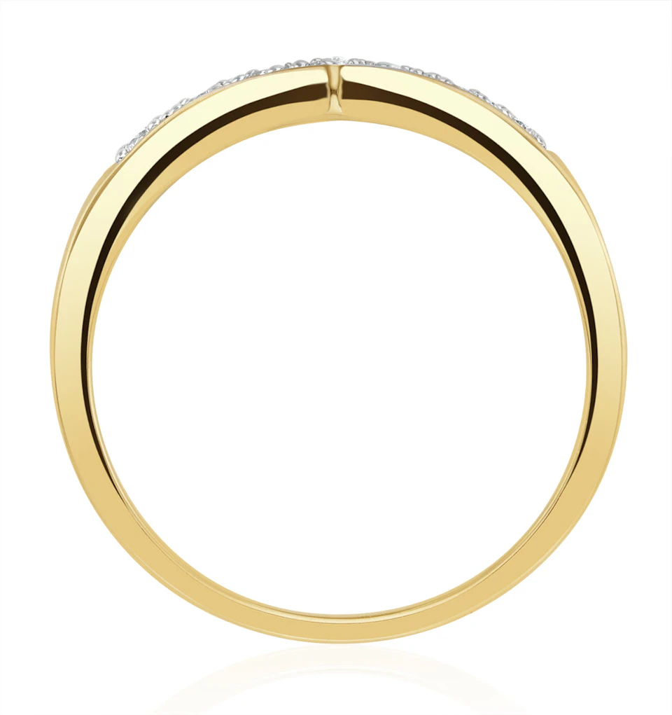 Diamond 0.11ct 9K Yellow Gold Wishbone Ring