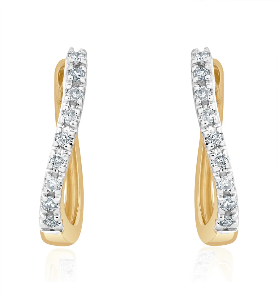 Hoop Earrings 0.11ct Diamond 9K Gold