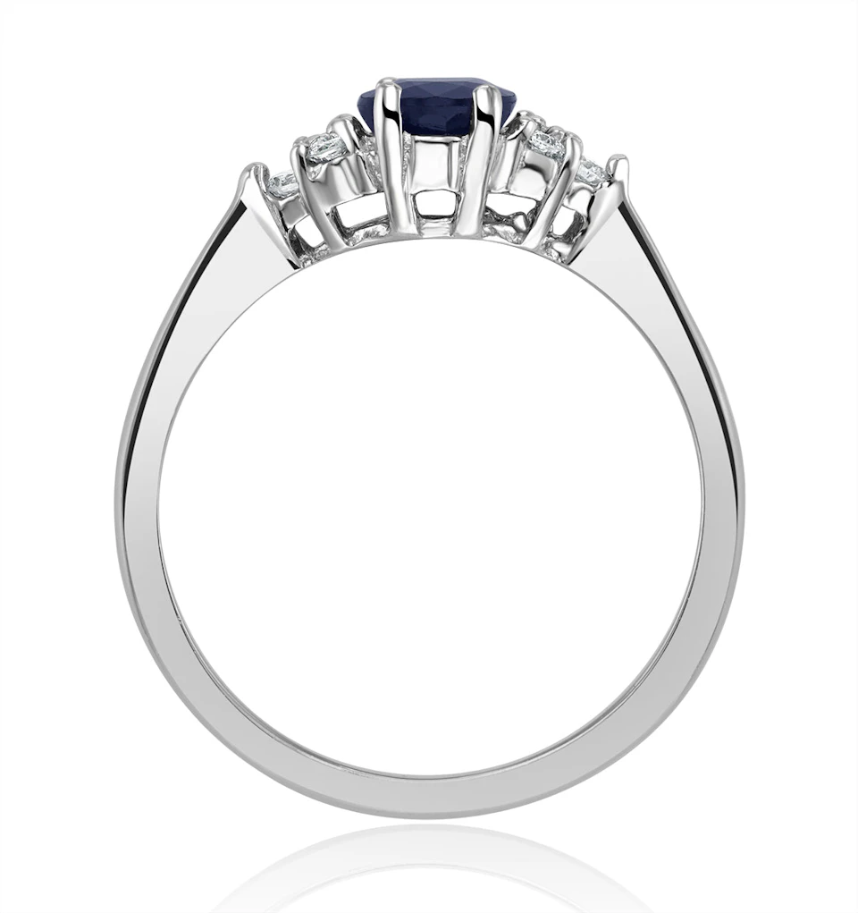 Sapphire 1.00ct And Diamond 18K White Gold Ring