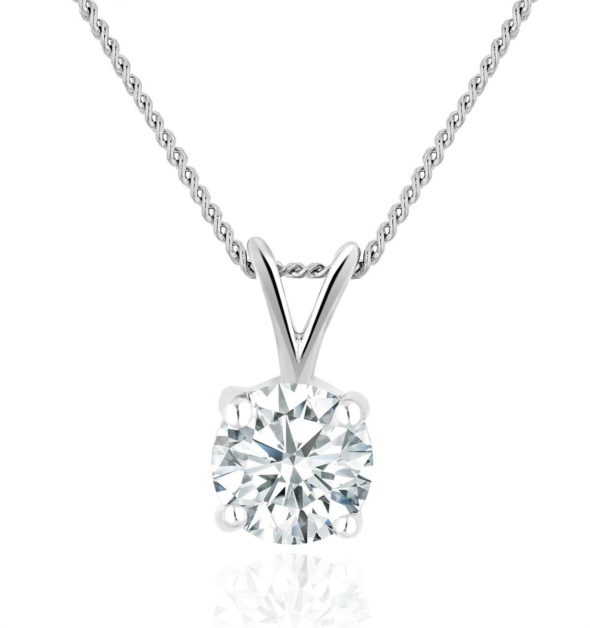 Chloe 0.50ct Lab Diamond Solitaire Necklace Pendant in 9K White Gold H/Si